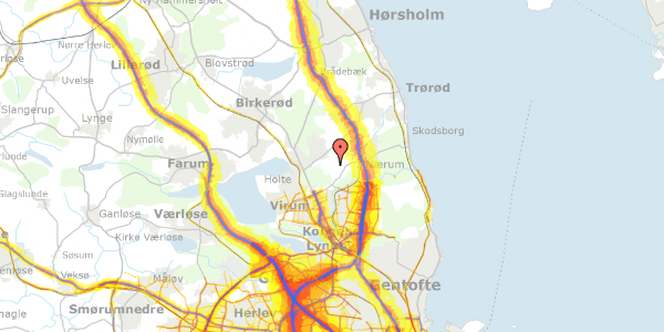 Trafikstøjkort på Søllerødgårdsvej 14, 2840 Holte