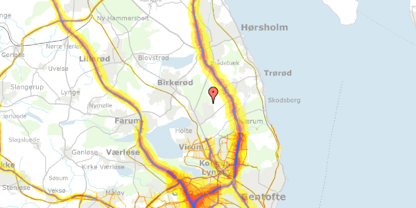 Trafikstøjkort på Søterrassen 11, 2840 Holte