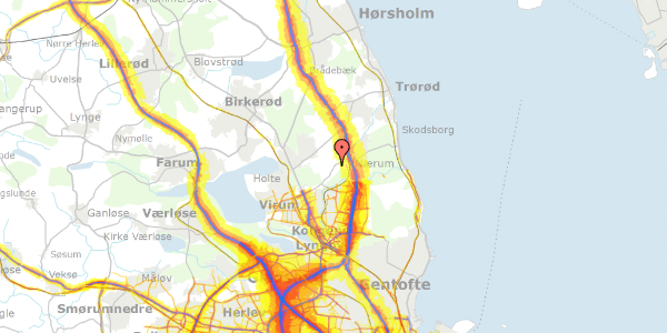 Trafikstøjkort på Tyrsbakke 13, 2840 Holte