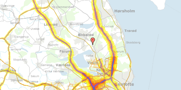 Trafikstøjkort på Vasevej 37, 2840 Holte