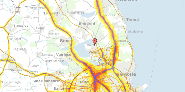 Trafikstøjkort på Vejlesøvej 104, 2840 Holte