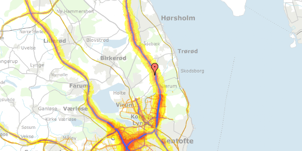 Trafikstøjkort på Ørnebakken 8, 2840 Holte