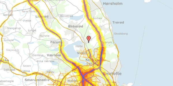 Trafikstøjkort på Øverødvej 13, st. 1, 2840 Holte