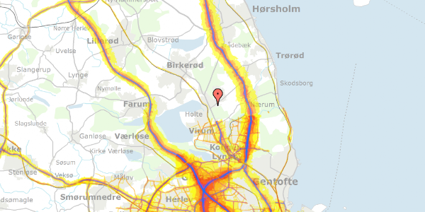 Trafikstøjkort på Øverødvej 17, st. 1, 2840 Holte