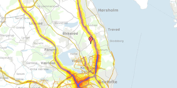 Trafikstøjkort på Hf. Solpl-Clausensv. 30, 2840 Holte