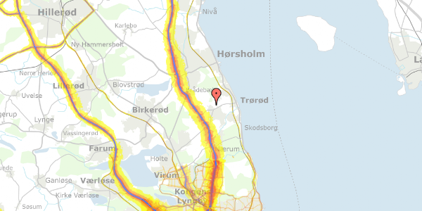 Trafikstøjkort på Hf. Vedbæk 29, 2950 Vedbæk