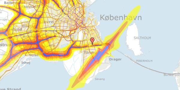 Trafikstøjkort på Almegård Alle 5, 2. th, 2770 Kastrup