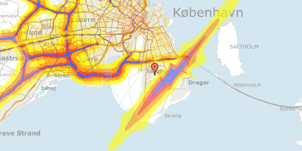 Trafikstøjkort på Arnborgvej 10, 2770 Kastrup