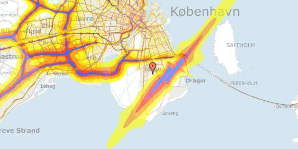 Trafikstøjkort på Arnborgvej 20, 2770 Kastrup