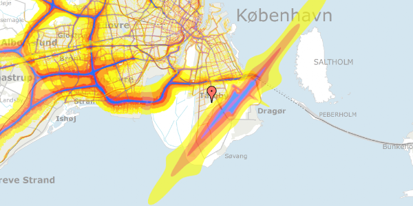 Trafikstøjkort på Arnborgvej 24, 2770 Kastrup