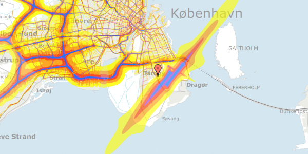 Trafikstøjkort på Blåhøjvej 3, 2770 Kastrup