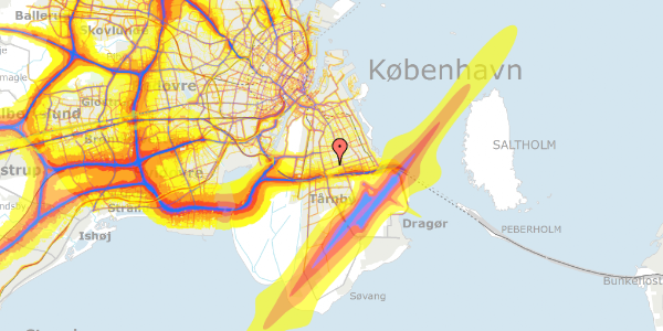 Trafikstøjkort på Borrelyngen 31, 2770 Kastrup