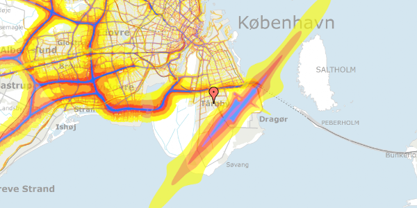 Trafikstøjkort på Brønderslev Alle 91, 2770 Kastrup