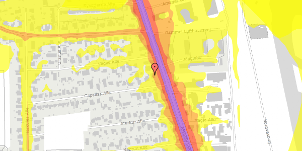 Trafikstøjkort på Capellas Alle 2, 2770 Kastrup