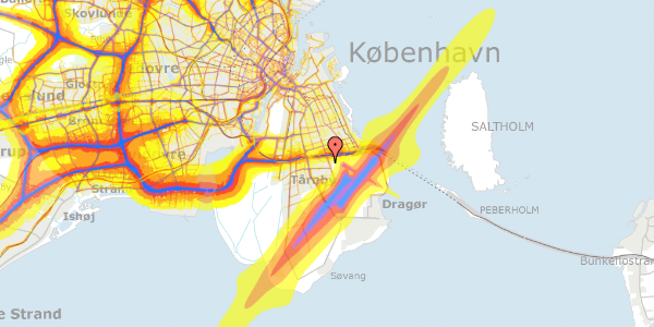 Trafikstøjkort på Capellas Alle 16, 2770 Kastrup