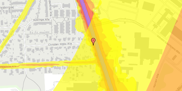 Trafikstøjkort på Christen Kolds Alle 1, 2770 Kastrup