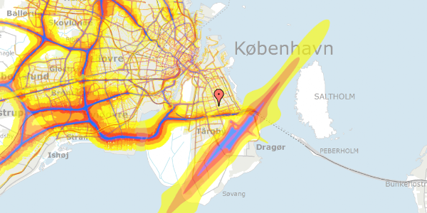 Trafikstøjkort på Corneliusmindevej 21, 1. , 2770 Kastrup