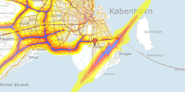 Trafikstøjkort på Finderupvej 59, 2770 Kastrup