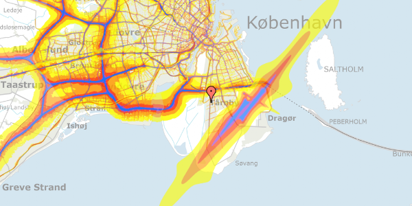 Trafikstøjkort på Finderupvej 97, 2770 Kastrup