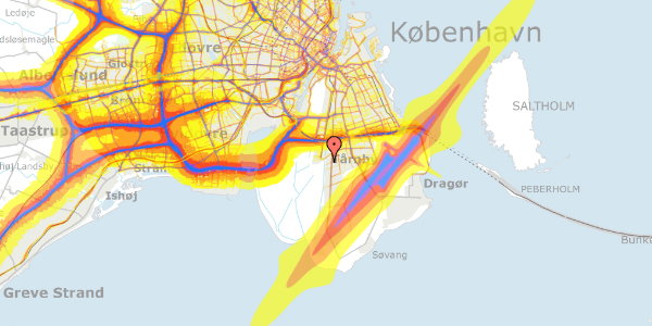 Trafikstøjkort på Foldbyvej 16, 2770 Kastrup