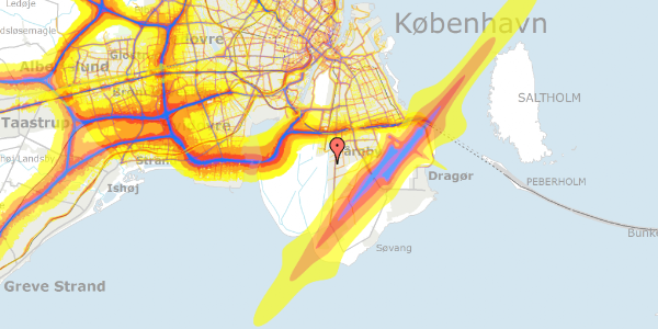 Trafikstøjkort på Gangstedvej 12, 2770 Kastrup