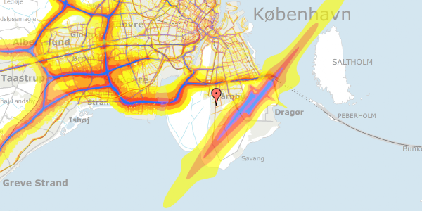 Trafikstøjkort på Gangstedvej 18, 2770 Kastrup