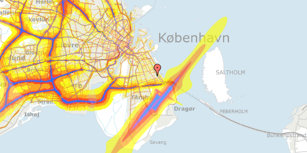 Trafikstøjkort på Guldblommevej 14, 2770 Kastrup