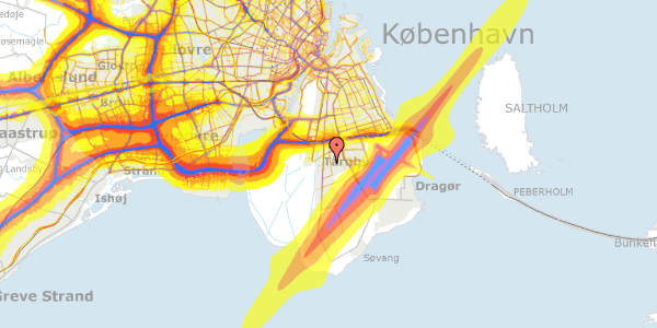 Trafikstøjkort på Hesselvigvej 7, 2770 Kastrup