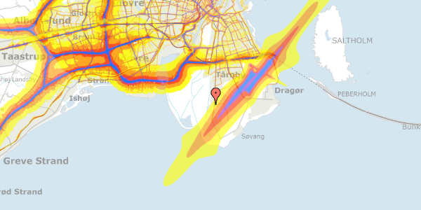 Trafikstøjkort på Hilversumvej 24, 2791 Dragør