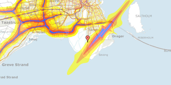 Trafikstøjkort på Hilversumvej 33, 2791 Dragør