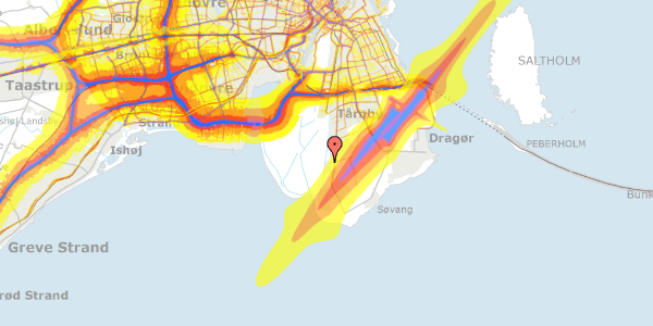 Trafikstøjkort på Hilversumvej 39, 2791 Dragør