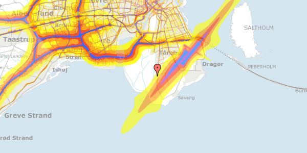 Trafikstøjkort på Hilversumvej 64, 2791 Dragør