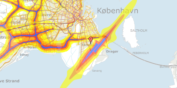 Trafikstøjkort på Jacob Appels Alle 106, 2770 Kastrup