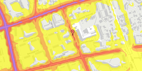 Trafikstøjkort på Kastruplundgade 20B, 2770 Kastrup