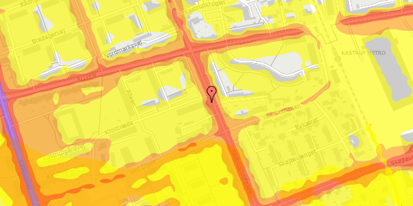 Trafikstøjkort på Kastruplundgade 46, 1. th, 2770 Kastrup