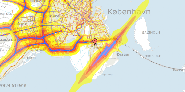 Trafikstøjkort på Lindumvej 10, 2770 Kastrup