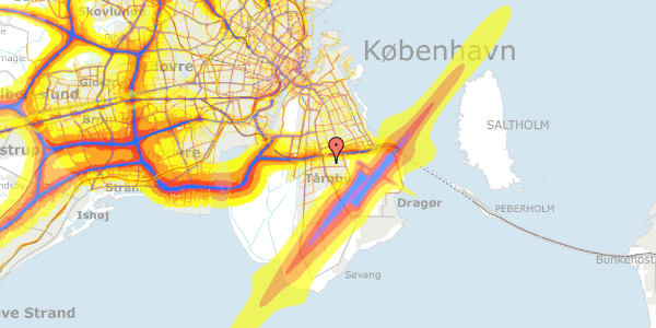 Trafikstøjkort på Lyrens Alle 23, 2770 Kastrup