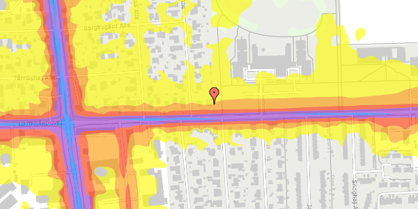 Trafikstøjkort på Løjtegårdsvej 102, 2770 Kastrup