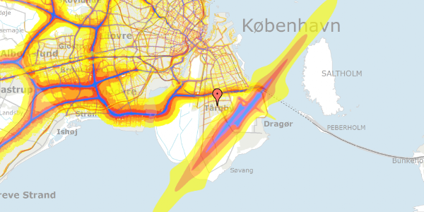 Trafikstøjkort på Munkebjergvej 28, 2770 Kastrup