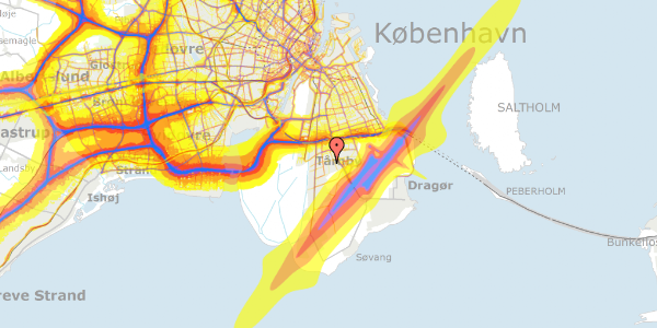 Trafikstøjkort på Munkebjergvej 58, 2770 Kastrup