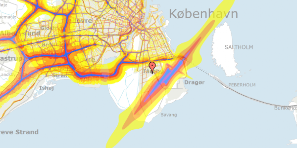 Trafikstøjkort på Munkebjergvej 72, 2770 Kastrup