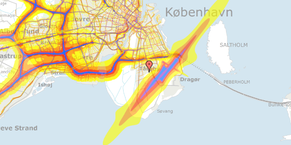 Trafikstøjkort på Munkebjergvej 83, 2770 Kastrup