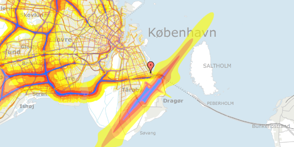 Trafikstøjkort på Nordmarksvej 89, 3. tv, 2770 Kastrup