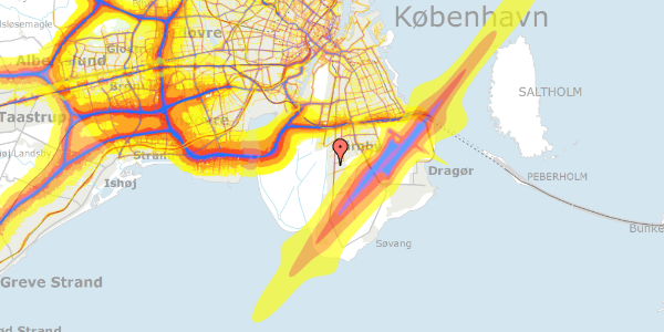 Trafikstøjkort på Nubiensvej 7, 2770 Kastrup