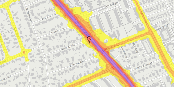 Trafikstøjkort på Nyvang Alle 1, 2770 Kastrup