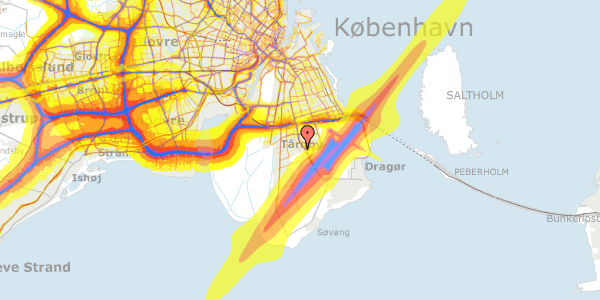 Trafikstøjkort på Præstefælledvej 129B, 2770 Kastrup