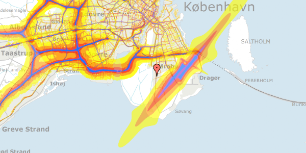 Trafikstøjkort på Rhodesiavej 10, 2770 Kastrup