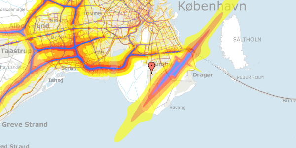 Trafikstøjkort på Rhodesiavej 18, 2770 Kastrup