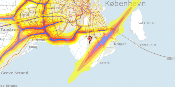 Trafikstøjkort på Rhodesiavej 28, 2770 Kastrup