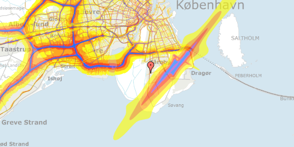 Trafikstøjkort på Rhodesiavej 33, 2770 Kastrup